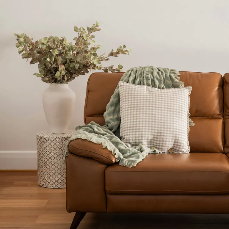 Cushion Check Natural 50cm