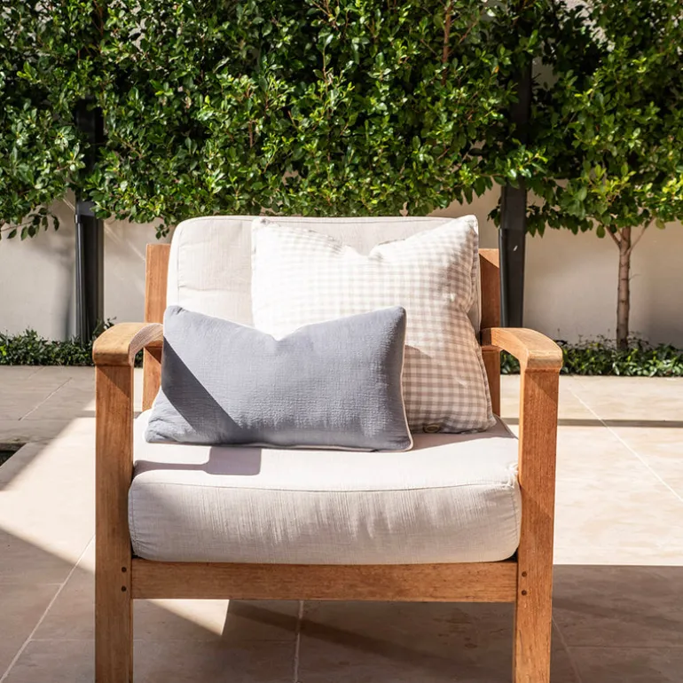 Cushion Check Natural 50cm