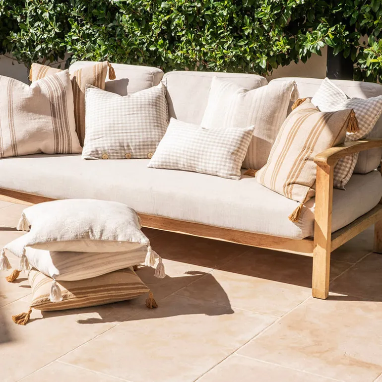 Cushion Check Natural 30cm