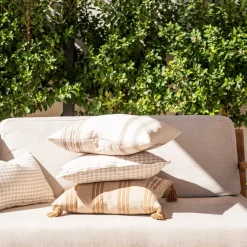 Cushion Check Natural 50cm