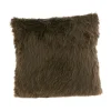 Cushion Faux Fur Chocolate with Velvet Back