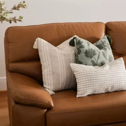 Cushion Jacquard Florals with Green Tassels