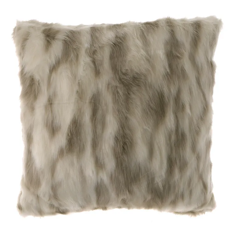 Cushion Lynx Faux Fur White