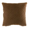 Cushion Scallop Faux Rabbit Fur Caramel