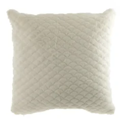 Cushion Scallop Faux Rabbit Fur Ivory