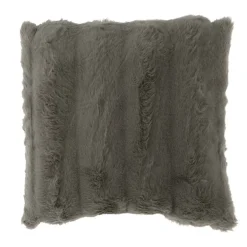 Cushion Subtle Rib Faux Rabbit Fur Dove Grey