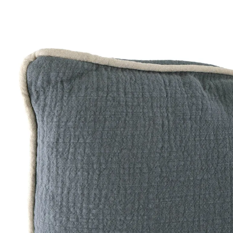 Cushion with Blue/White Piping 50cm