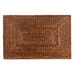 Dark Brown Rectangle Rattan Placemat