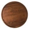 Dark Brown Round Acacia Wood Tray