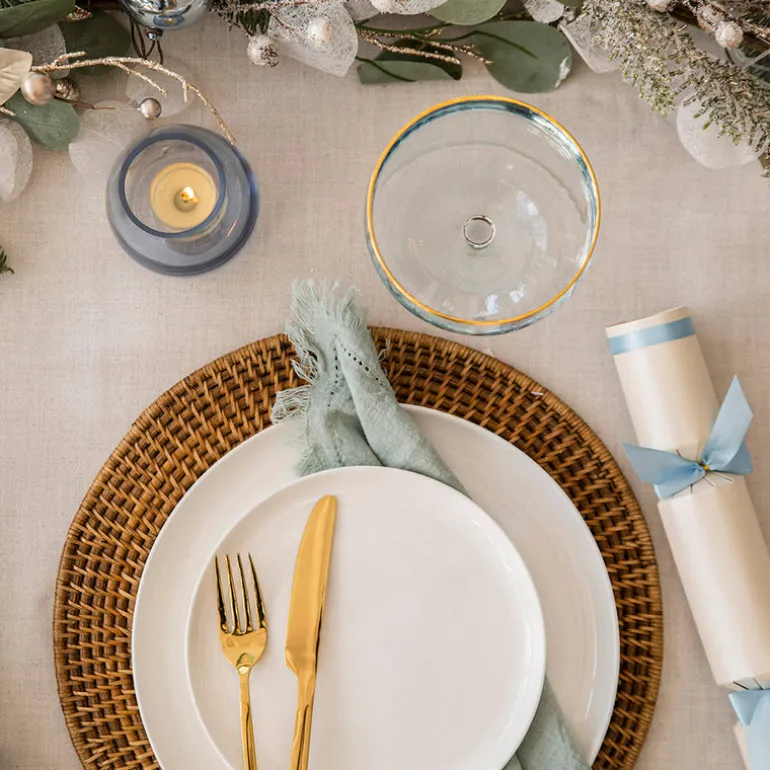Dark Brown Round Rattan Placemat
