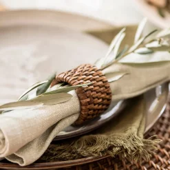 Dark Brown Round Rattan Placemat