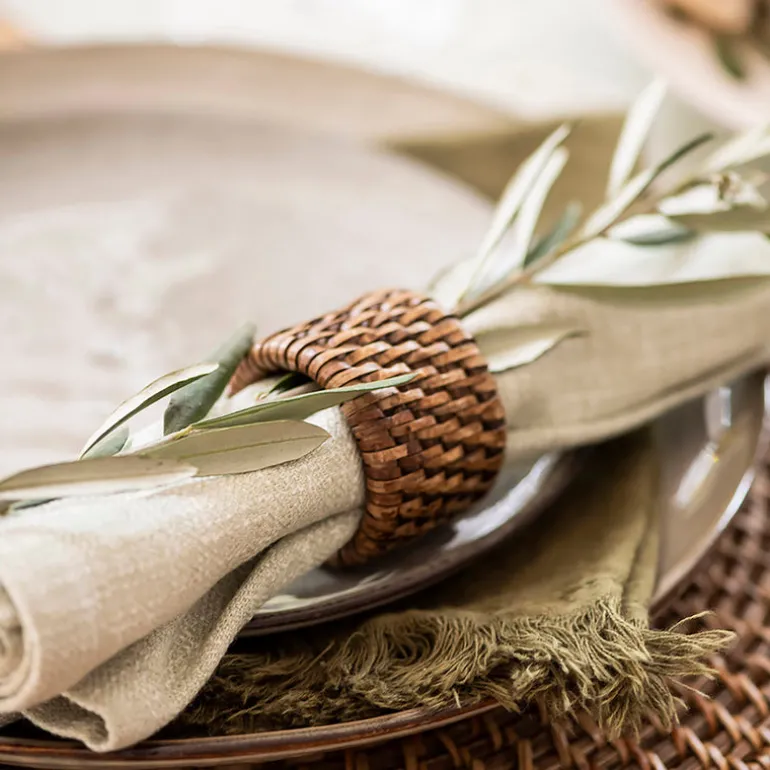 Dark Brown Round Rattan Placemat