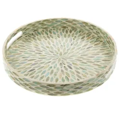 Decorative Tray Capiz Native Leaves