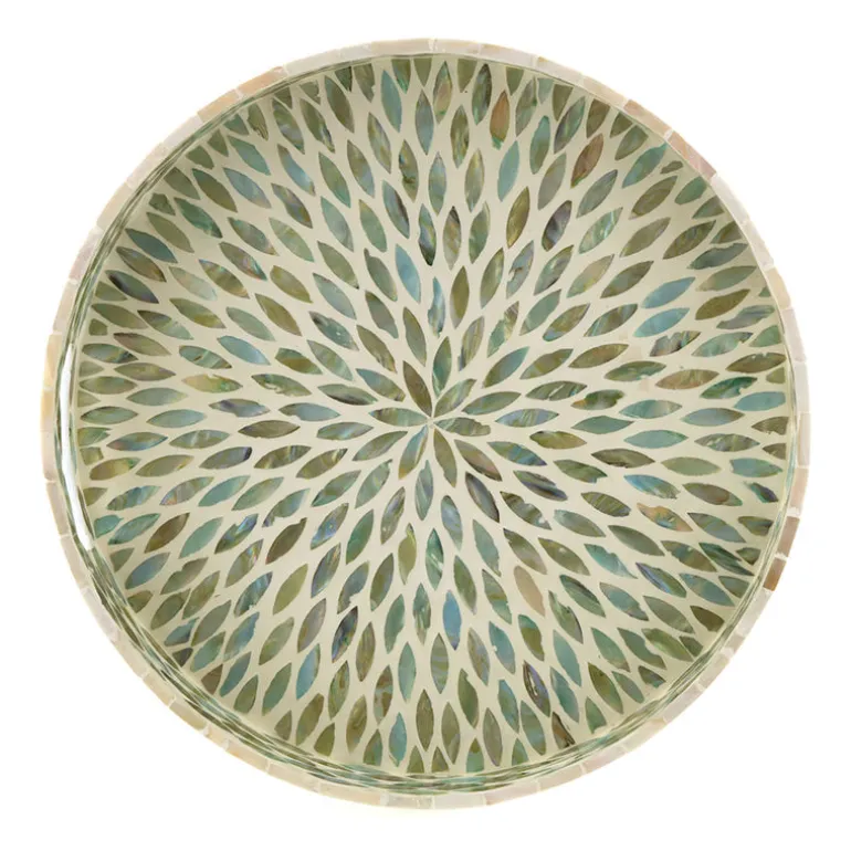 Decorative Tray Capiz Native Leaves