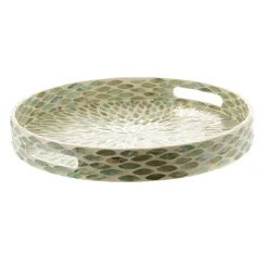 Decorative Tray Capiz Native Leaves