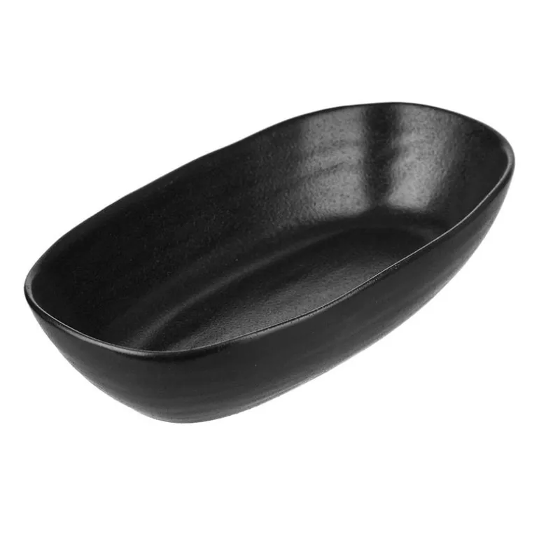 Deeo Oval Black Bowl