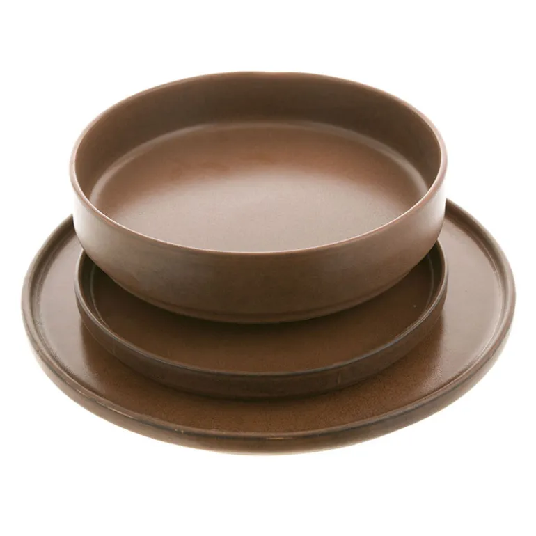 Dinner Set Stoneware Straight Leather 12pce