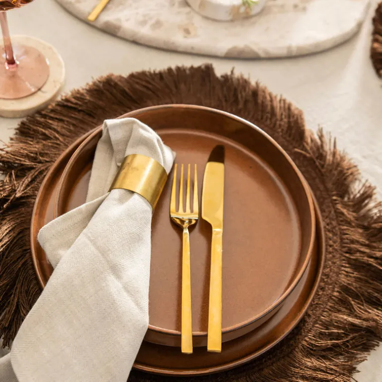 Dinner Set Stoneware Straight Leather 12pce