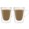 Double Wall Coffee Glass with Handle Set