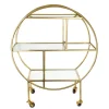 Drinks Trolley Iron Round Matte Gold
