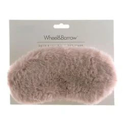 Dusty Rose Faux Rabbit Fur Eye Mask with Satin Back