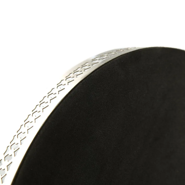 Filigree Tray Round Etched Nickel 40cm