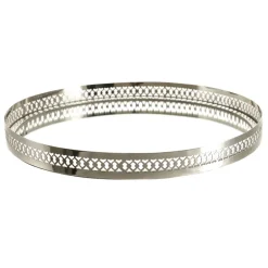 Filigree Tray Round Etched Nickel 40cm