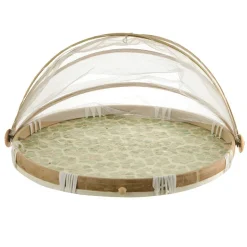 FOOD COVER Capiz Mint Flowers 43cm
