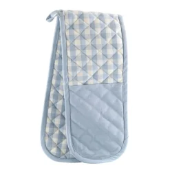 Gingham Double Oven Mitt Blue