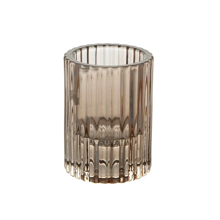 Glass Candle Holder Chocolate