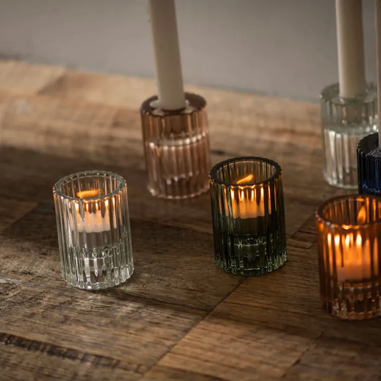 Glass Candle Holder Chocolate