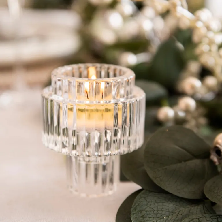 Glass Candle Holder Clear