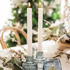 Glass Candle Holder Pale Blue