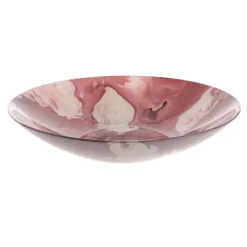 Glass Splash Bowl Wine & Pink 40cm
