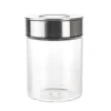 Glass Storage Jar with Stainless Steel Press Lid Small