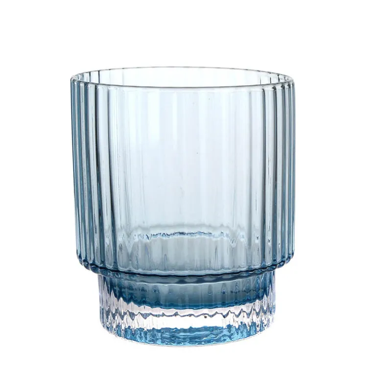 Glass Tumbler Optic Blue