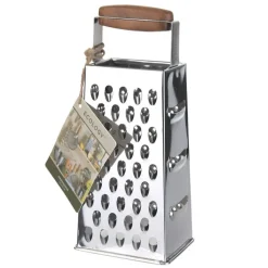 Grater 4 Sided with Acacia Handle