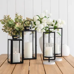 Lantern Steel Matte Black 40cm