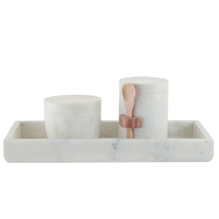 Marble Condiment Set with Spice Box & Spoon
