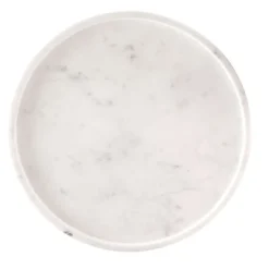 Marble Round Tray White 31x31x2cm