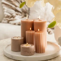 Marble Tealight Holder Pink
