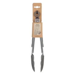 Mini Stainless Steel Tongs - Silicone Grey Tip