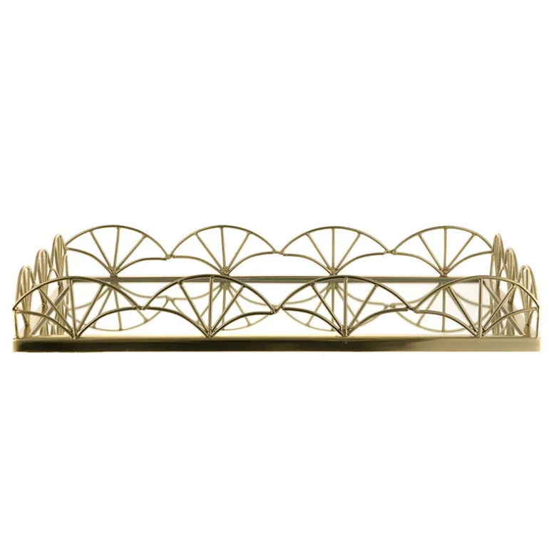 Mirror Base Tray Rectangle Gold 45cm