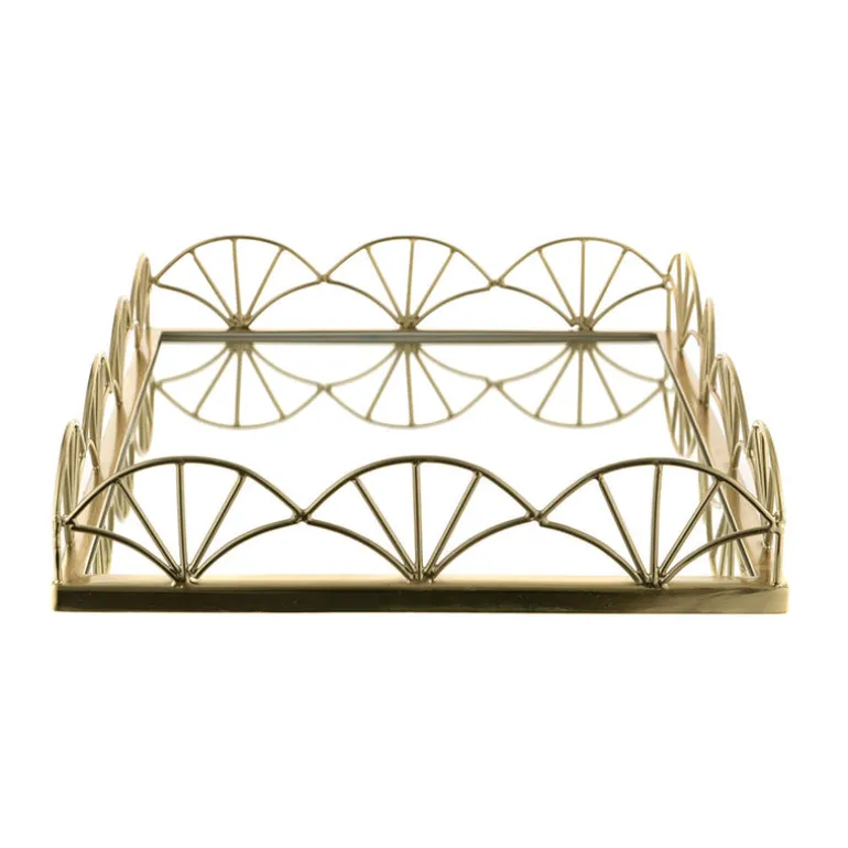 Mirror Base Tray Rectangle Gold 45cm