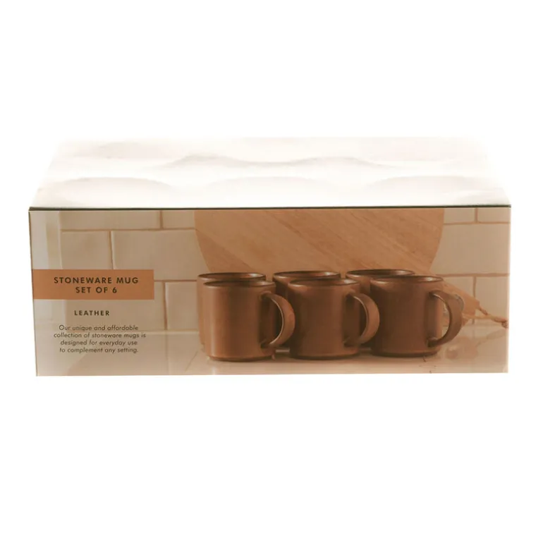 Mug Set Stoneware Straight Leather