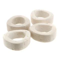 Napkin Ring White Travertine with Resin Filling