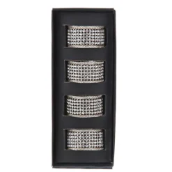 Nickel Crystal Napkin Ring Set