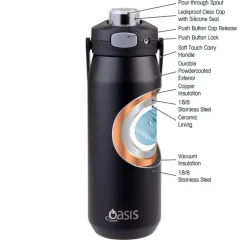 Oasis Ceramic Bottle Black
