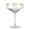 Optic Coupe Glass with Gold Rim