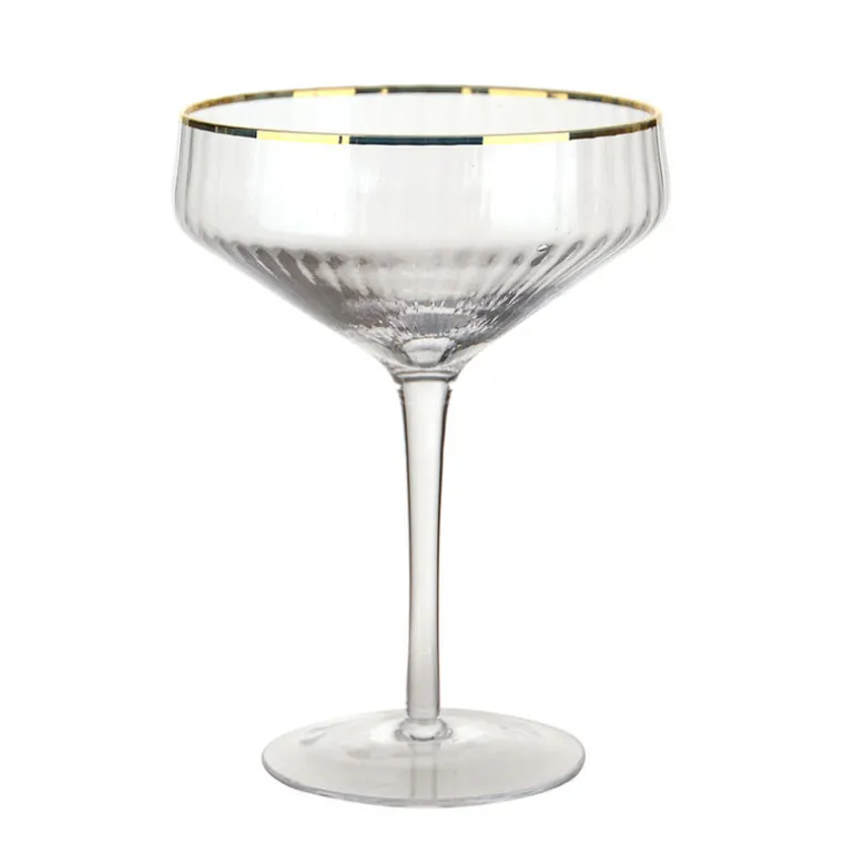 Optic Coupe Glass with Gold Rim